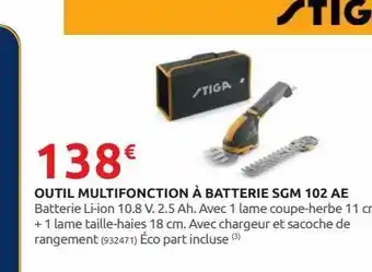 Rural Master Outils multifunction a batterie sgm 102 ae offre