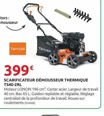 Scarificateur demousseur thermique ts40-2rl