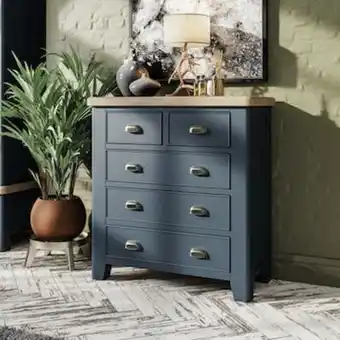 Pier Import Commode en bois finition bleu profond hove offre