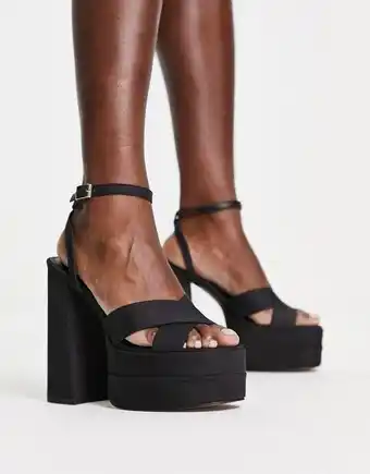 Asos design - nika - sandales Ă semelle plateforme et talon - noir