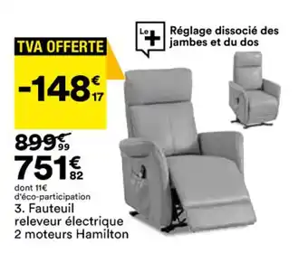 BUT Fauteuil releveur êlectrique 2 moteurs hamilton offre