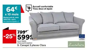 BUT Canapé 3 places clara offre