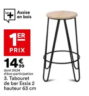 BUT Tabouret de bar essie 2 hauteur 63 cm offre