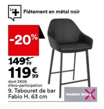 BUT Tabouret de bar fabio H. 63 cm offre