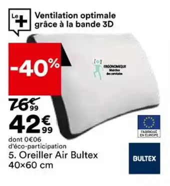 BUT Oreiller air bultex 40x60 cm offre