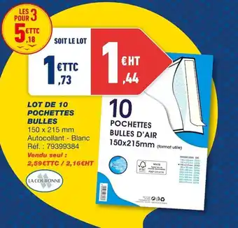 Bureau Vallée Lot de 10 pochettes bulles offre
