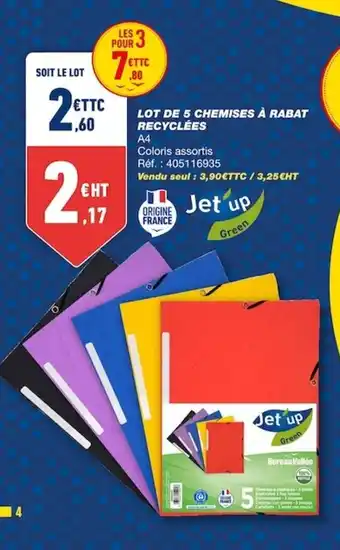 Bureau Vallée Lot de 5 chemises à rabat recyclées offre