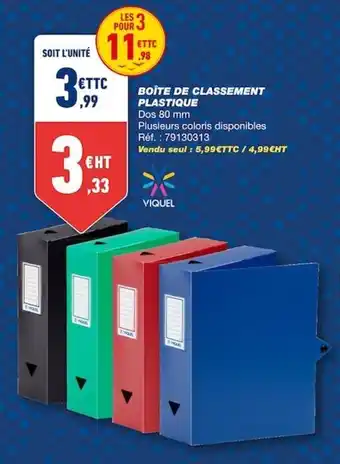 Bureau Vallée Boîte de classement plastique offre
