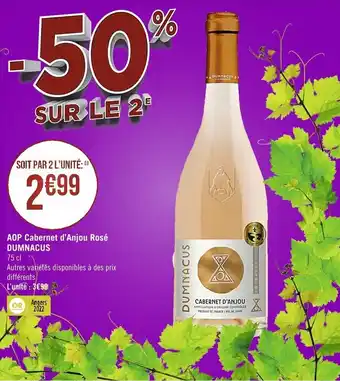 AOP cabernet d'anjou rosé DUMNACUS