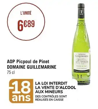AOP picpoul de pinet DOMAINE GUILLEMARINE