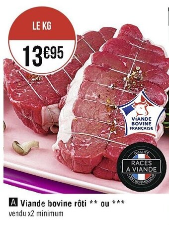 Viande bovine rôti ou