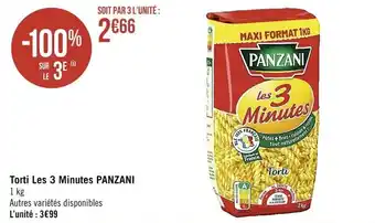 Casino Supermarchés Torti les 3 minutes PANZANI offre