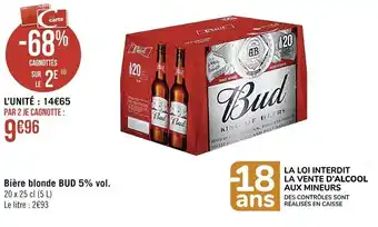 Bière blonde BUD 5% vol.