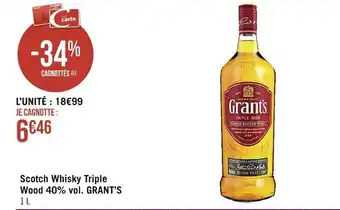 Scotch whisky triple wood 40% vol. GRANT'S
