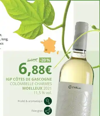 La Vignery Igp côtes de gascogne colombelle charmes moelleux 2021 offre