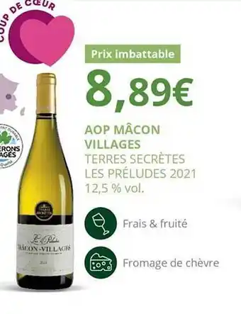 Aop mùcon villages terres secrÚtes les préludes 2021