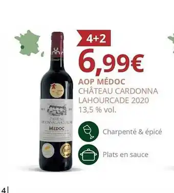 La Vignery Aop médoc château cardonna lahourcade 2020 13,5% vol. offre