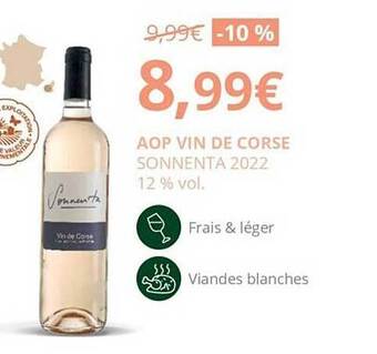 La Vignery Aop vin de corse sonnenta 2022 12% vol. offre
