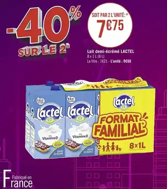 Lait demi-écrémé LACTEL
