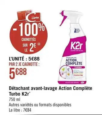 Détachant avant-lavage action complète turbo K2r