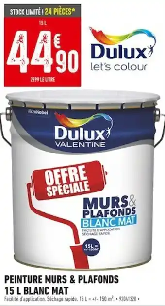 Peinture murs & plafons 15 L blanc mat