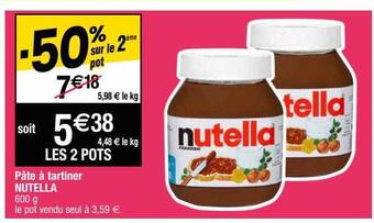Cora x Carrefour Pâte à tartiner nutella offre