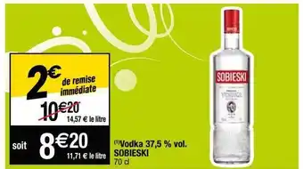 Cora x Carrefour Vodka 37,5% vol. sobieski offre