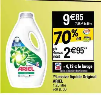 Cora x Carrefour Lessive liquide original ariel offre