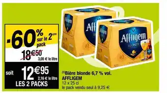 Cora x Carrefour Bière blonde 6,7% vol. affligem offre