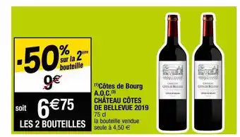 Cora x Carrefour Côtes de bourg a.o.c. château côtes de bellevue 2019 offre
