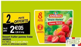 Cora x Carrefour Dessert fruitier pomme fraise andros offre