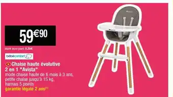 Cora x Carrefour Chaise haute évolutive 2 en 1 offre