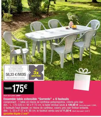 Cora x Carrefour Ensemble table extensible offre