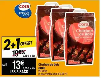 Cora x Carrefour Charbon de bois cora offre