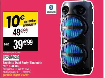 Cora x Carrefour Enceinte dual party bluetooth tower offre
