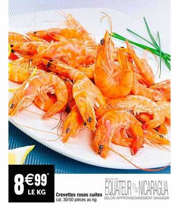 Cora x Carrefour Crevettes roses cuites offre