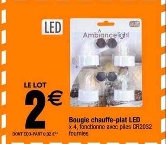 Cora x Carrefour Bougie chauffe-plat led offre