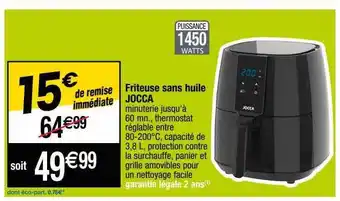 Cora x Carrefour Friteuse sans huile jocca offre