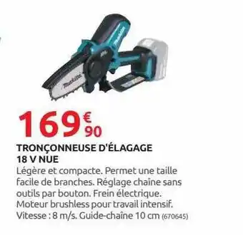 Rural Master Tronçonneuse d'élagage 18v nue offre