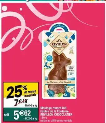 Cora x Carrefour Moulage renard lait fables de la fontaine révillon chocolatier offre