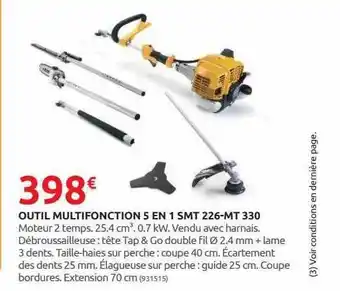 Rural Master Outil multifonction 5 en 1 smt 226-mt 330 offre