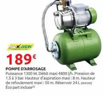 Rural Master Pompe d'arrosage macxi jardin offre