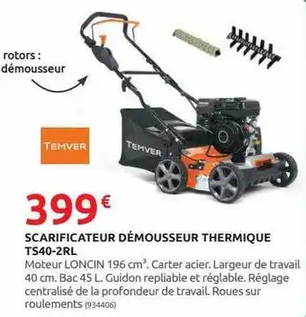 Rural Master Scarificateur démousseur thermique ts40-2rl temver offre