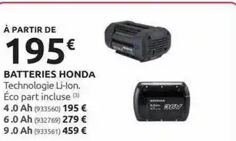 Rural Master Batteries honda offre