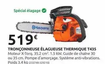 Rural Master Tronçonneuse élagueuse thermique t435 husqvarna offre