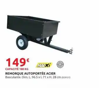 Rural Master Remorque autoportée acier macxi offre