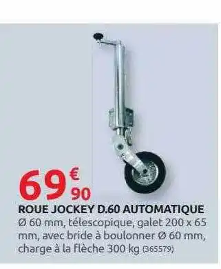 Rural Master Roue jockey d.60 automatique offre