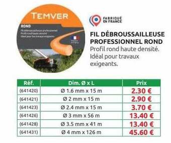 Rural Master Fil débroussailleuse professionnel rond offre