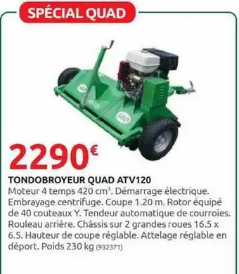 Rural Master Tondobroyeur quad atv120 offre