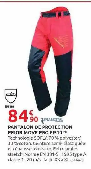 Rural Master Pantalon de protection prior move pro fi510 offre